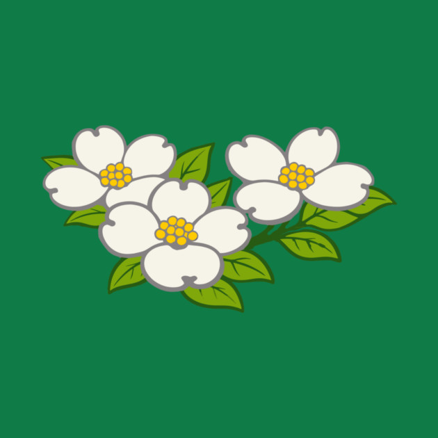 White Dogwood Flowers – Southern Spring Botanical Art by DonWillisJrArt