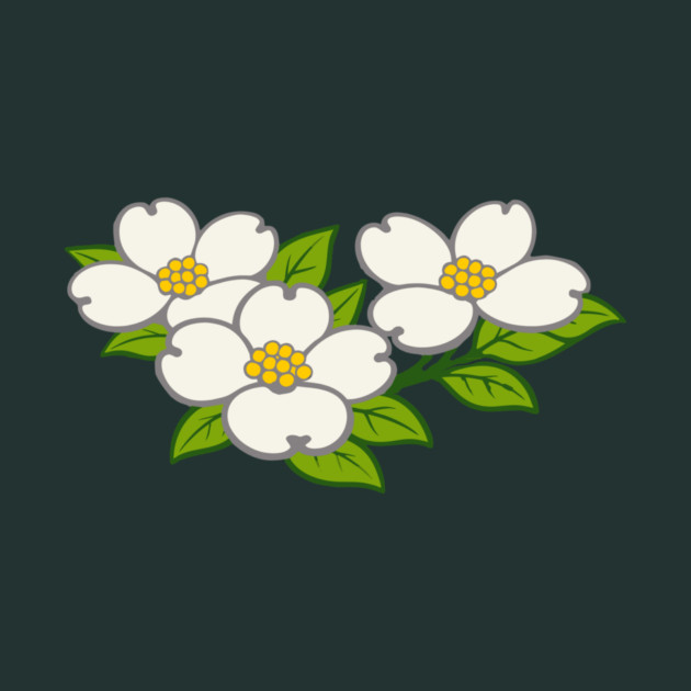 White Dogwood Flowers – Southern Spring Botanical Art by DonWillisJrArt