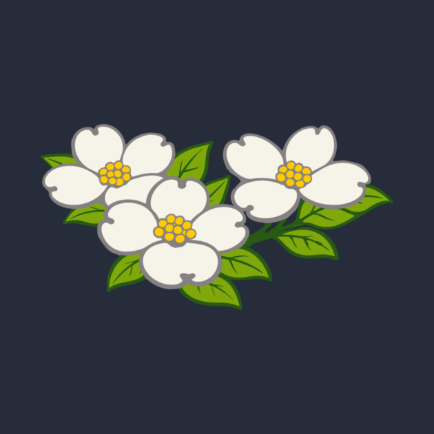 White Dogwood Flowers – Southern Spring Botanical Art by DonWillisJrArt