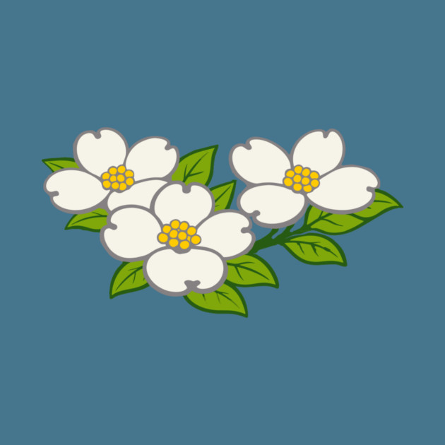 White Dogwood Flowers – Southern Spring Botanical Art by DonWillisJrArt