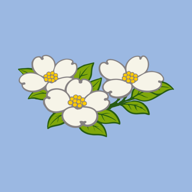 White Dogwood Flowers – Southern Spring Botanical Art by DonWillisJrArt