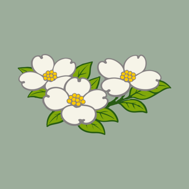 White Dogwood Flowers – Southern Spring Botanical Art by DonWillisJrArt