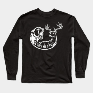 Stay Alert - Wildlife Survival (White Edition for Dark Apparel) Long Sleeve T-Shirt