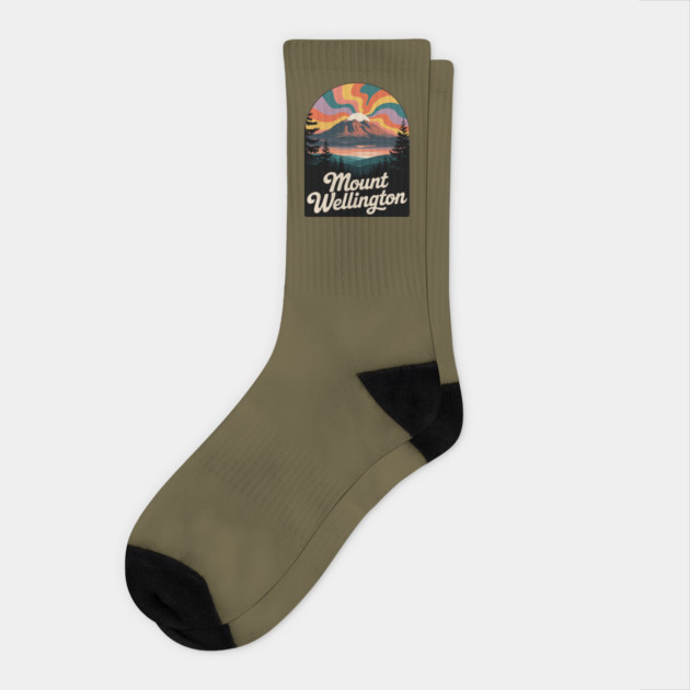 Mount Wellington – Dramatic Sky Landscape Art Socks by JessArty