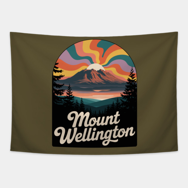 Mount Wellington – Dramatic Sky Landscape Art Tapestry by JessArty