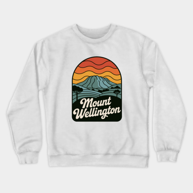 Mount Wellington – Warm Sunset Mountain Art Crewneck Sweatshirt by JessArty