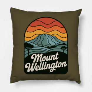 Mount Wellington – Warm Sunset Mountain Art Pillow