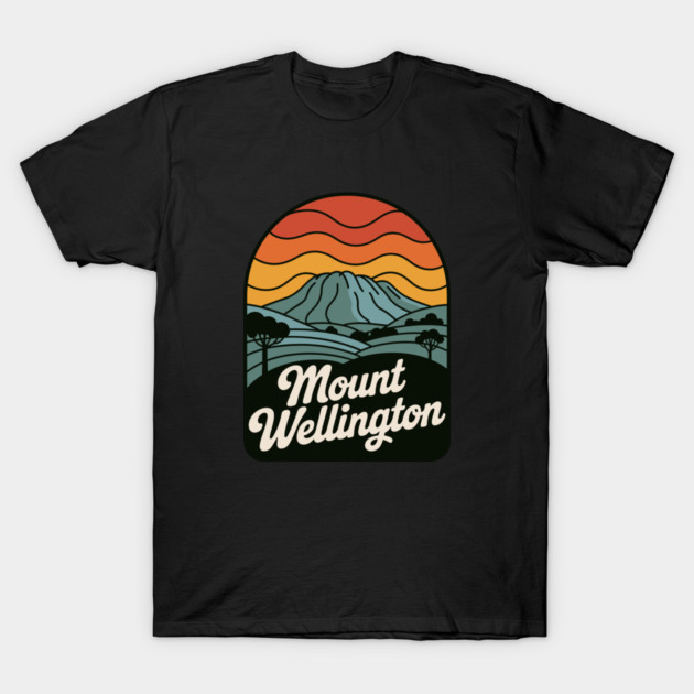 Mount Wellington – Warm Sunset Mountain Art T-Shirt by JessArty