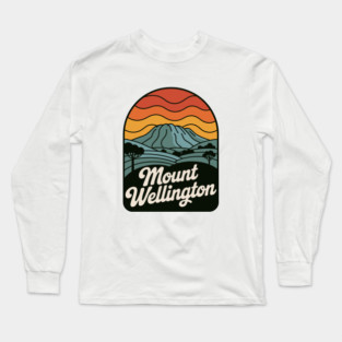 Mount Wellington – Warm Sunset Mountain Art Long Sleeve T-Shirt