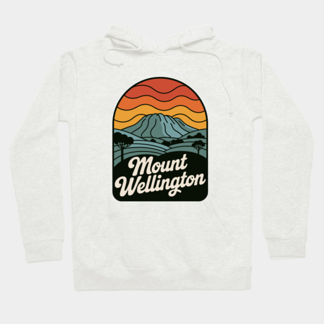 Mount Wellington – Warm Sunset Mountain Art Hoodie by JessArty