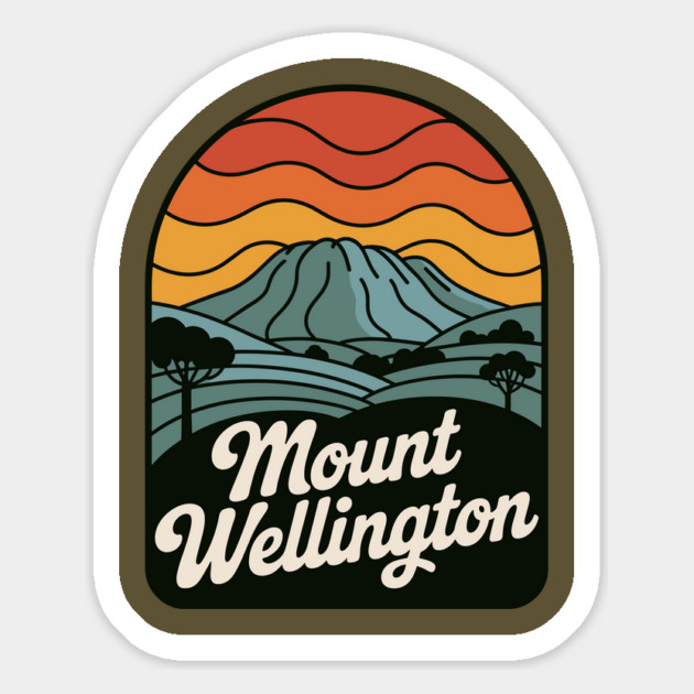 Mount Wellington – Warm Sunset Mountain Art Magnet by JessArty