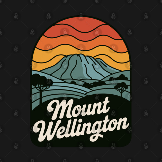 Mount Wellington – Warm Sunset Mountain Art by JessArty