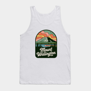 Mount Wellington – Rounded Scenic Nature Badge Tank Top