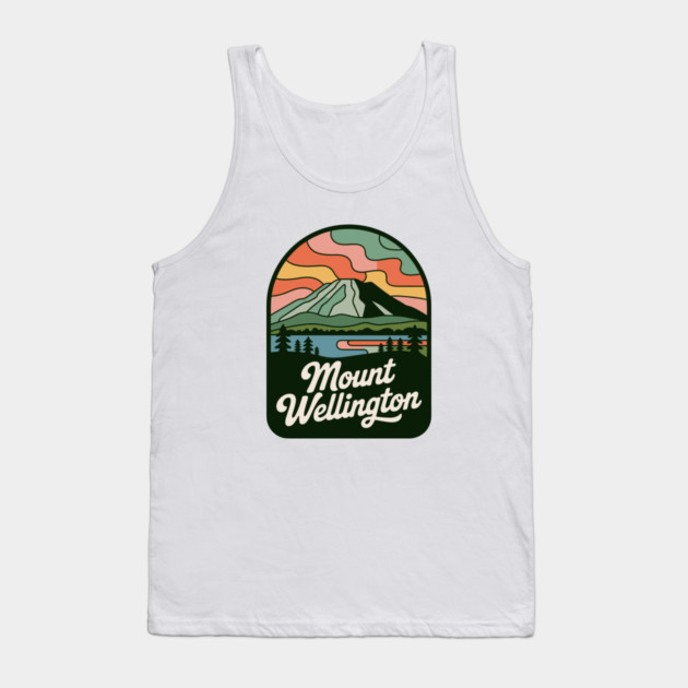 Mount Wellington – Rounded Scenic Nature Badge Tank Top by JessArty