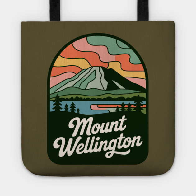 Mount Wellington – Rounded Scenic Nature Badge Tote by JessArty