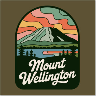 Mount Wellington – Rounded Scenic Nature Badge Posters and Art