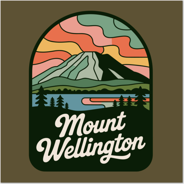 Mount Wellington – Rounded Scenic Nature Badge Wall Art by JessArty