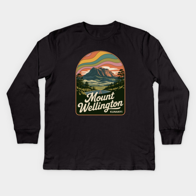 Mount Wellington – Classic Scenic Art Kids Long Sleeve T-Shirt by JessArty