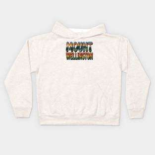 Mount Wellington – Retro Psychedelic Typography Kids Hoodie