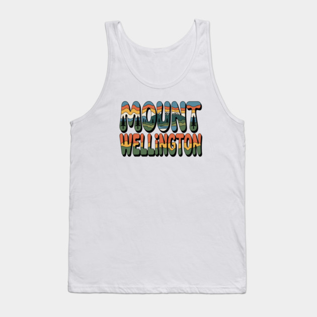 Mount Wellington – Retro Psychedelic Typography Tank Top by JessArty
