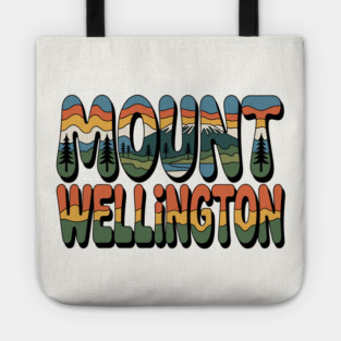 Mount Wellington – Retro Psychedelic Typography Tote