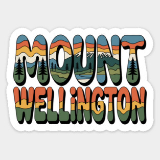 Mount Wellington – Retro Psychedelic Typography Magnet