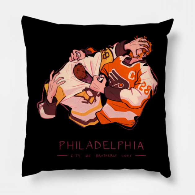 Flyers  Penguins Pillow by Ink Lines