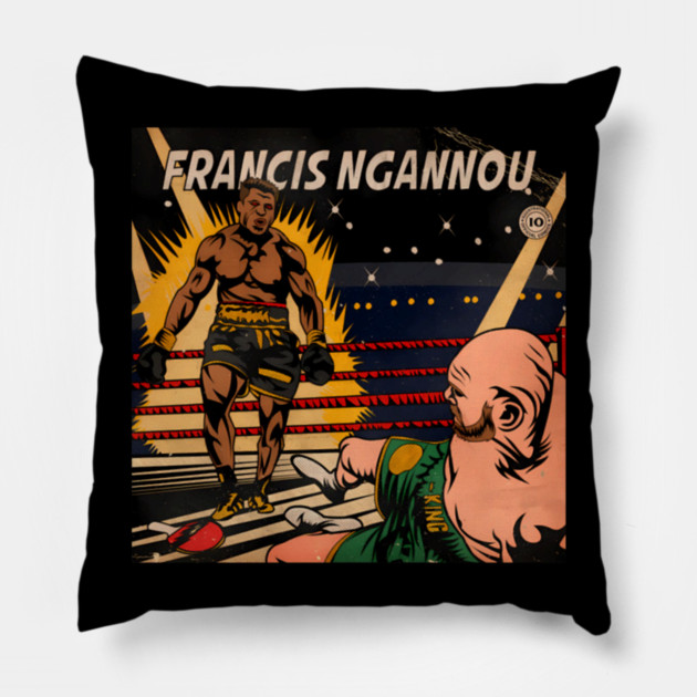Francis Ngannou Vs Tyson Fury Heavyweight Championship Pillow by Ink Lines