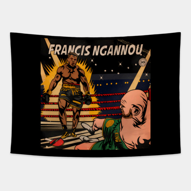 Francis Ngannou Vs Tyson Fury Heavyweight Championship Tapestry by Ink Lines