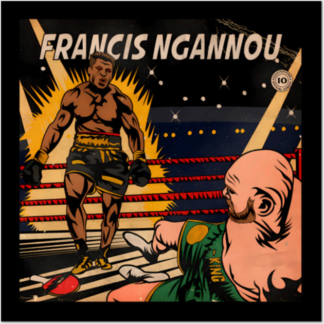 Francis Ngannou Vs Tyson Fury Heavyweight Championship Wall Art by Ink Lines