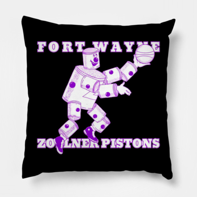 Fort Waynes Zollner Pistons Logo Pillow by Ink Lines