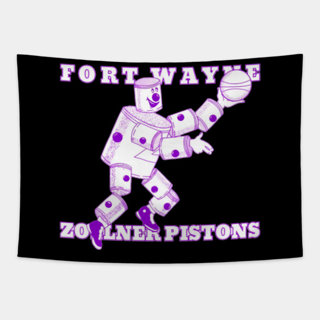 Fort Waynes Zollner Pistons Logo Tapestry by Ink Lines