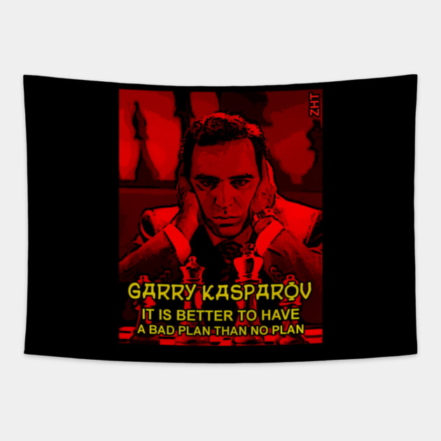 Garry Kasparov Tapestry by Ink Lines