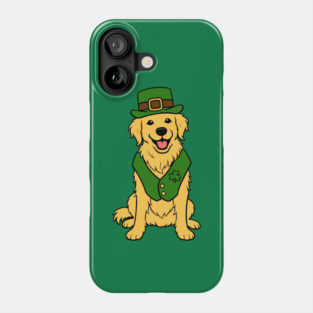 St. Patrick’s Day Golden Retriever – Leprechaun Dog Phone Case