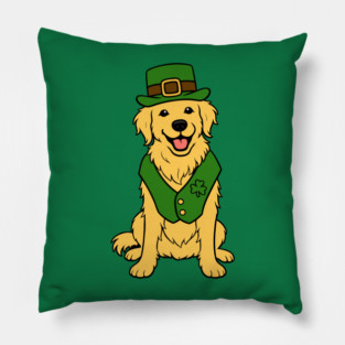 St. Patrick’s Day Golden Retriever – Leprechaun Dog Pillow