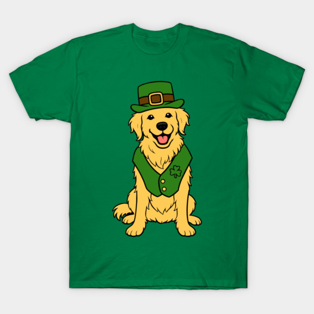 St. Patrick’s Day Golden Retriever – Leprechaun Dog T-Shirt by DonWillisJrArt