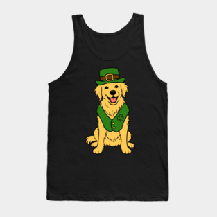 St. Patrick’s Day Golden Retriever – Leprechaun Dog Tank Top