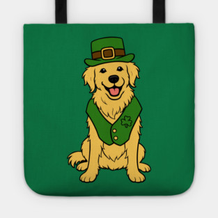 St. Patrick’s Day Golden Retriever – Leprechaun Dog Tote