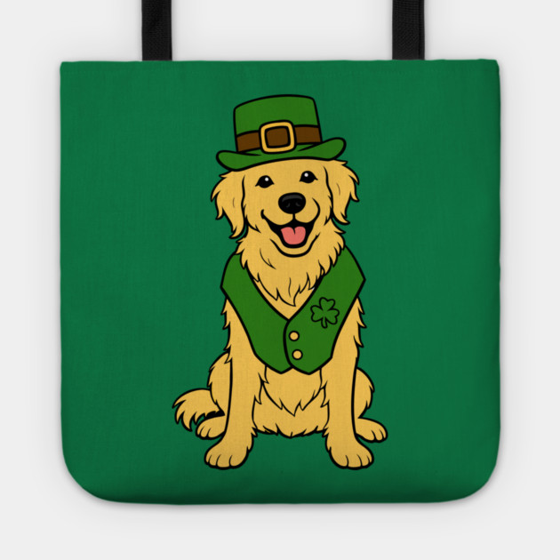 St. Patrick’s Day Golden Retriever – Leprechaun Dog Tote by DonWillisJrArt