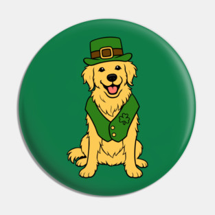 St. Patrick’s Day Golden Retriever – Leprechaun Dog Pin