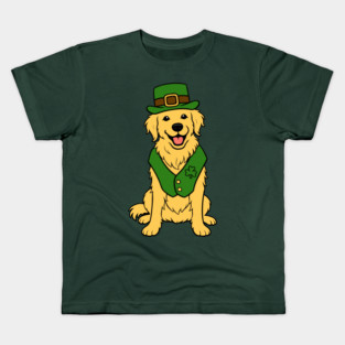 St. Patrick’s Day Golden Retriever – Leprechaun Dog Kids T-Shirt