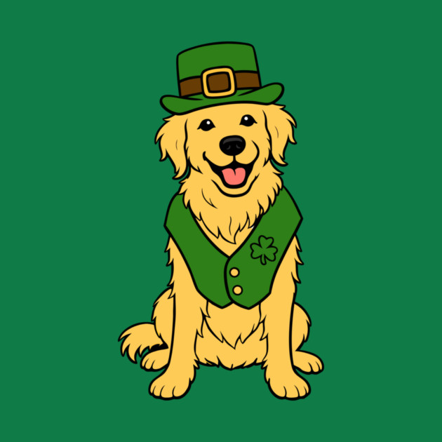 St. Patrick’s Day Golden Retriever – Leprechaun Dog by DonWillisJrArt