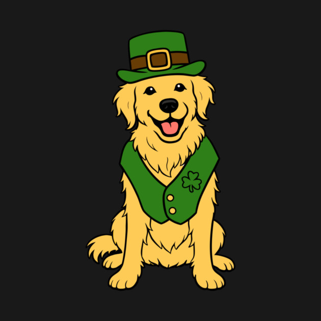 St. Patrick’s Day Golden Retriever – Leprechaun Dog by DonWillisJrArt