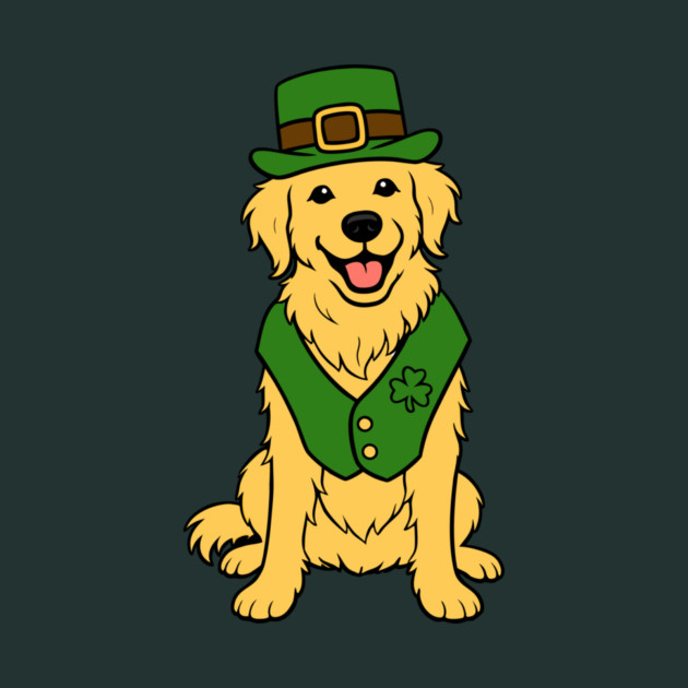 St. Patrick’s Day Golden Retriever – Leprechaun Dog by DonWillisJrArt