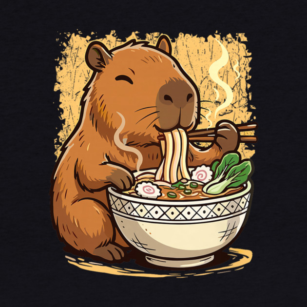 Capybara Eating Ramen Noodles by yangho