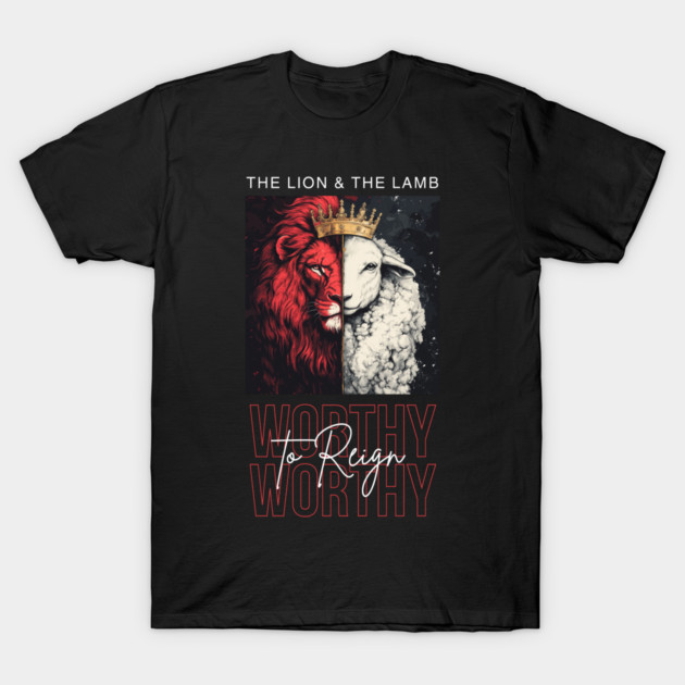 The Lion and the Lamb T-Shirt by Simon Sinha