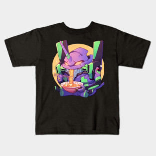 Evangelion Unit 01 Kawaii Ramen Chibi Kids T-Shirt