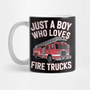 Just a Boy who loves Firetrucks Firefighter Fireman Kids Mug