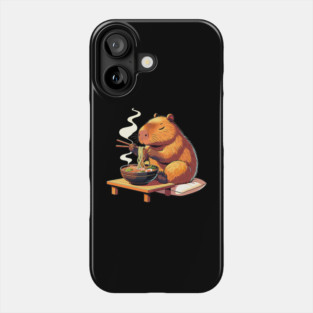 Capybara Eats Ramen Noodles Capybaras Ramen Phone Case