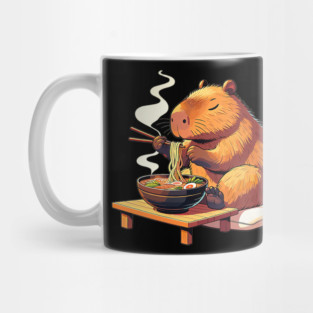 Capybara Eats Ramen Noodles Capybaras Ramen Mug